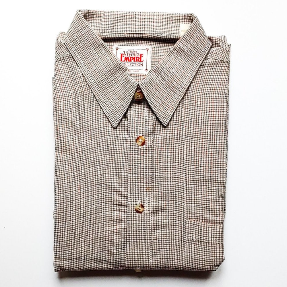 The Viyella Empire Collection Men's Dress Shirt Cream,  Slate Blue, Rust Size XL